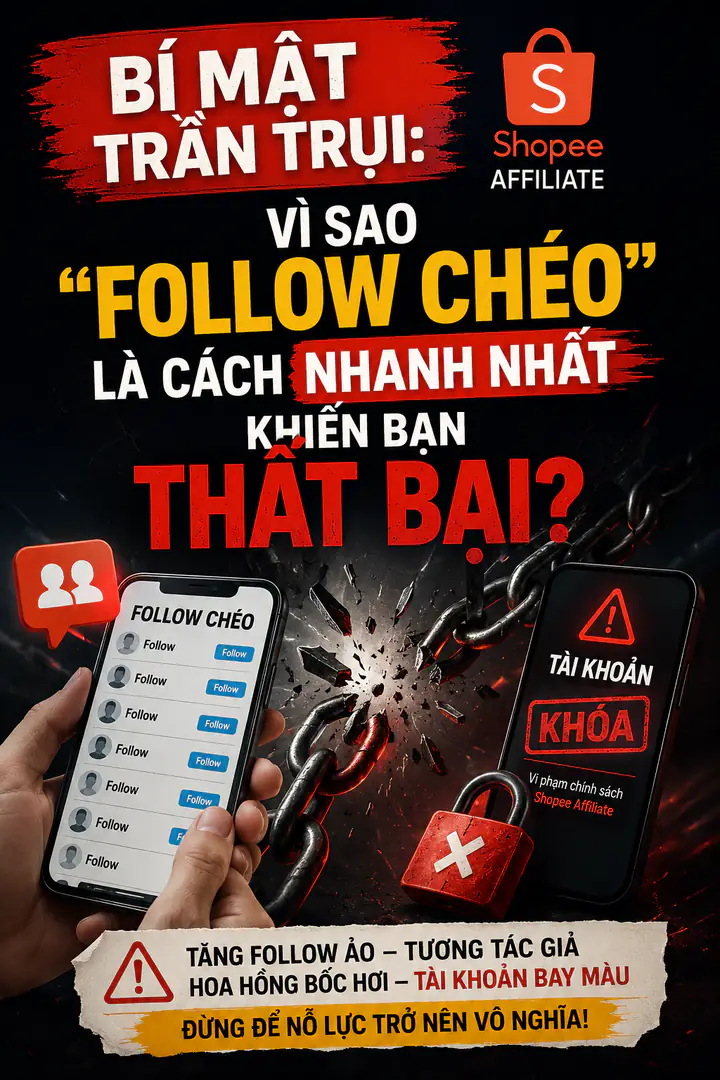 Bí Mật Trần Trụi: Vì Sao “Follow Chéo” Là Cách Nhanh Nhất Khiến Bạn Thất Bại Khi Làm Shopee Affiliate?