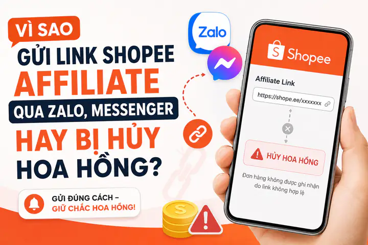 Vì Sao Gửi Link Shopee Affiliate Qua Zalo, Messenger Hay Bị Hủy Hoa Hồng?