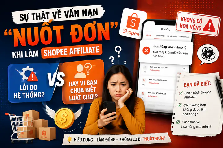 Sự Thật Về Vấn Nạn “Nuốt Đơn” Khi Làm Shopee Affiliate: Lỗi Do Hệ Thống Hay Vì Bạn Chưa Biết Luật Chơi?